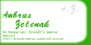 ambrus zelenak business card